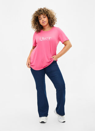FLASH - T-shirt with motif, Hot Pink Amour, Model image number 2