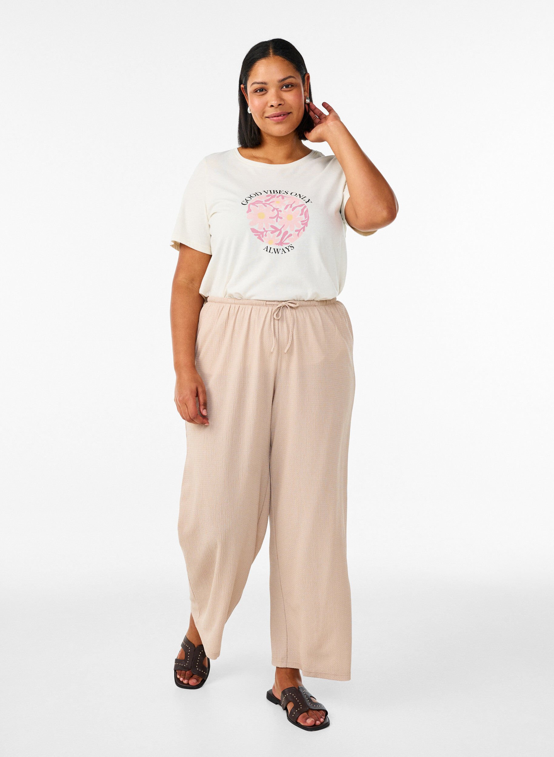 ZizzifashionT-shirt with motif, Vanilla, Model image number 1