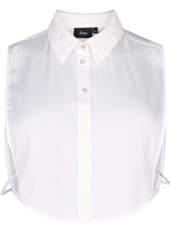Loose collar with glittery buttons, White, Packshot image number 0