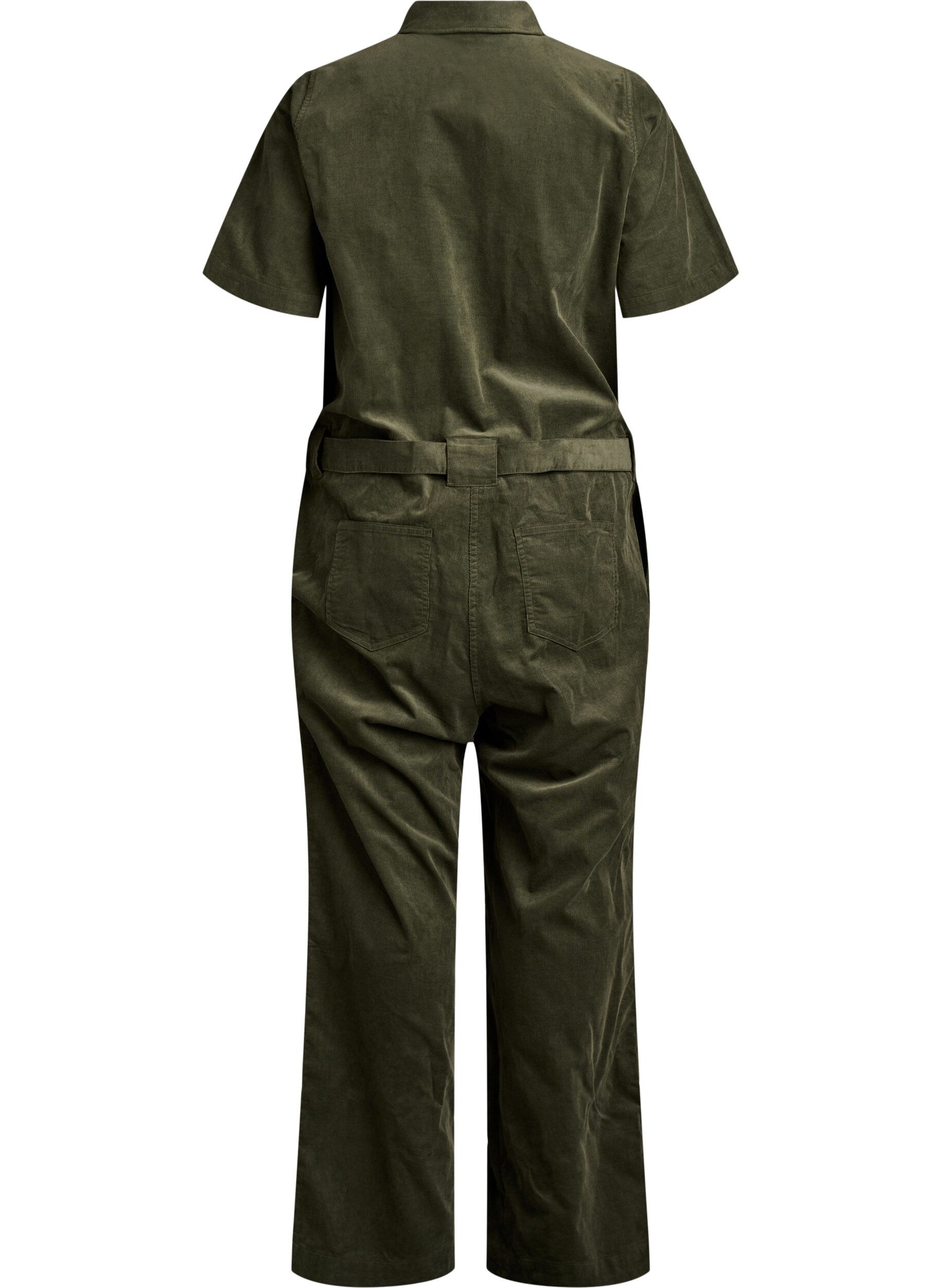 Zizzifashion Corduroy jumpsuit with straight legs, Green, Packshot image number 1