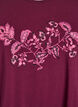 Night top in cotton with front print, Red, Packshot image number 2