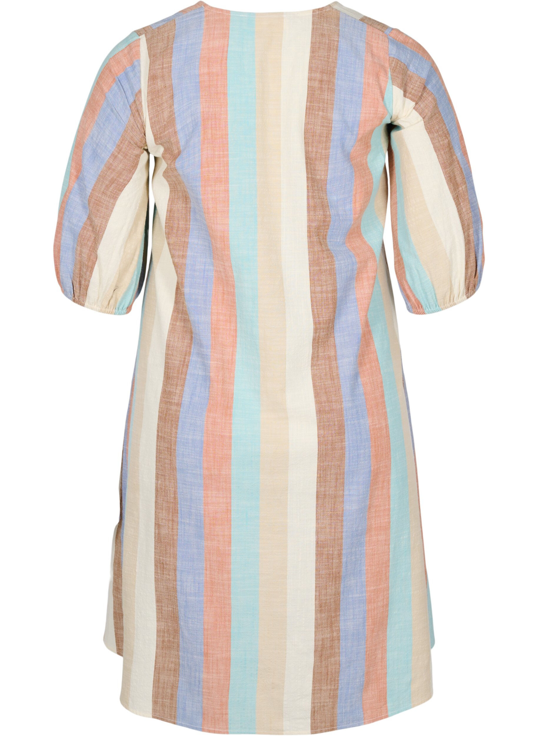 Zizzifashion Striped cotton A shape dress, Multi Stripe, Packshot image number 1