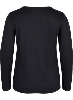 Plain basic top in cotton, Solid Black, Packshot image number 1