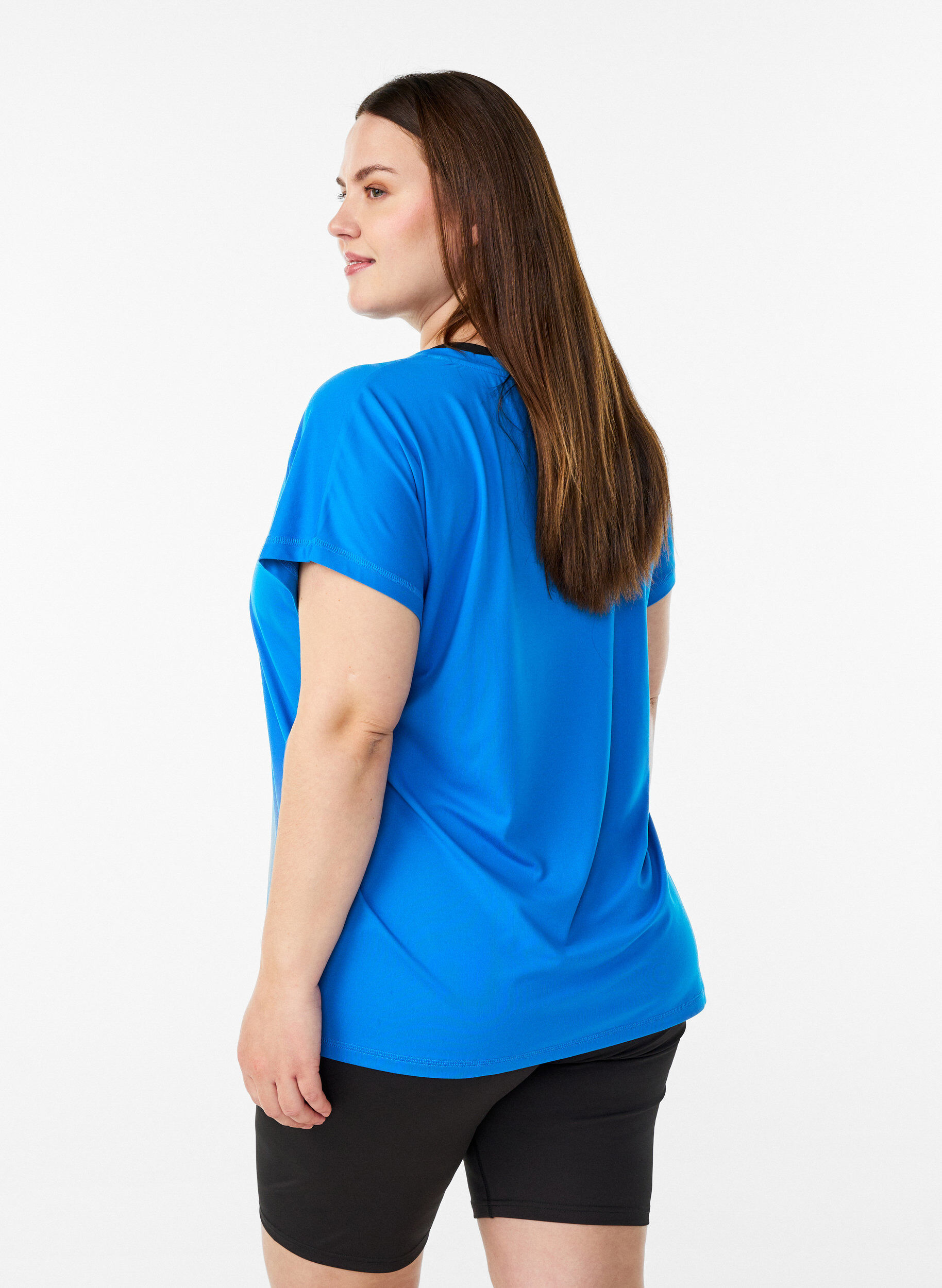 Zizzifashion Loose training t-shirt with v-neck, Blue, Model image number 2
