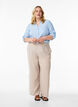 Shirt in linen and viscose with 3/4 sleeves, Light Blue, Model image number 1
