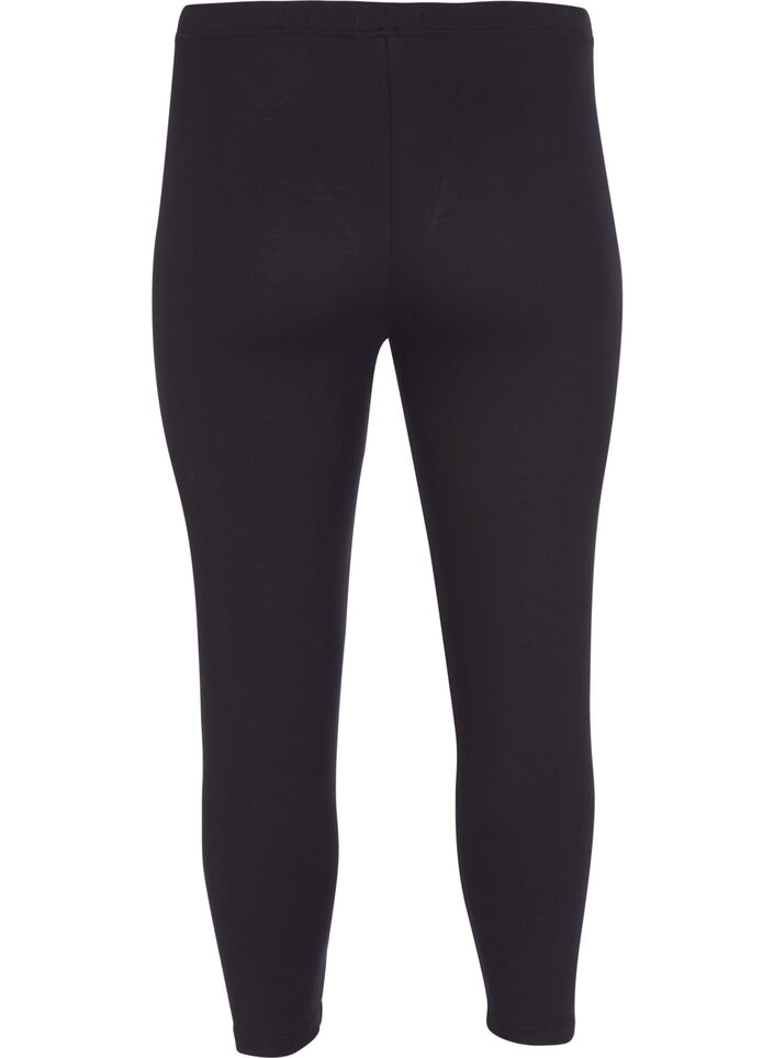 Basic 3/4 leggings in viscose, Black, Packshot image number 1