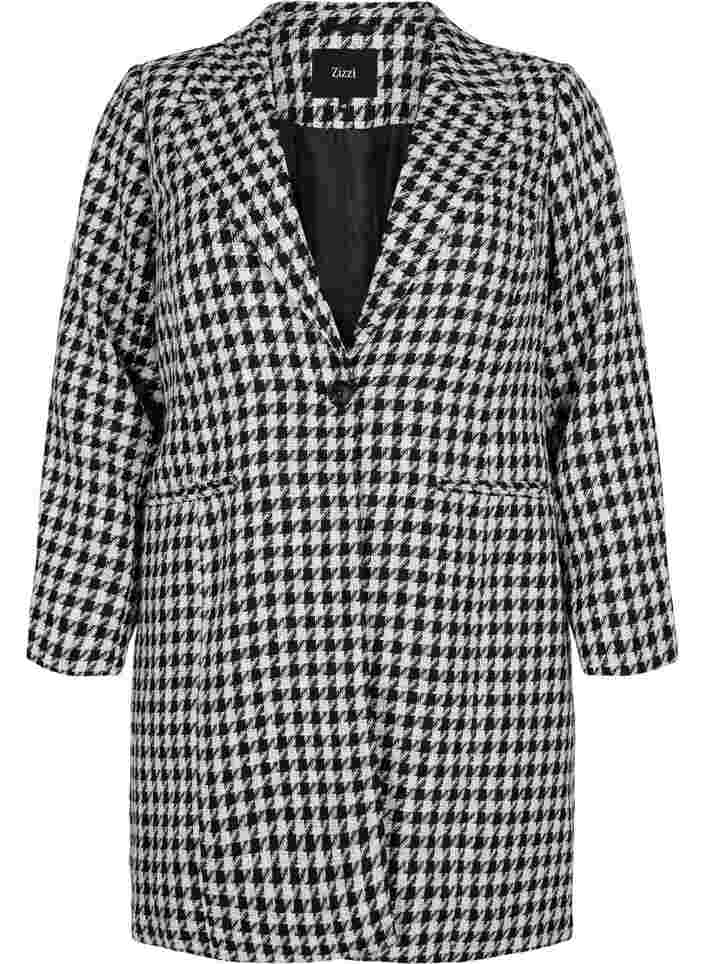 Checkered jacket with button closure, Houndsthooth, Packshot image number 0