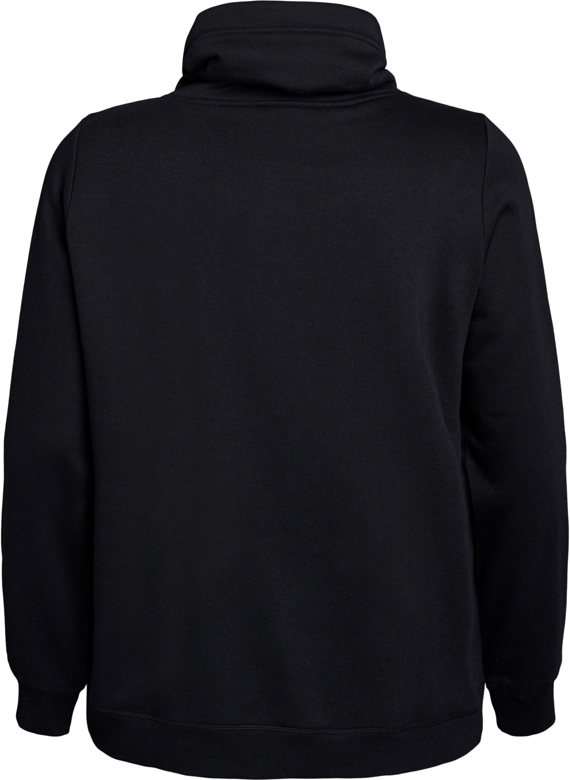 Zizzifashion FLASH - Sweatshirt with high collar and pockets, Black, Packshot image number 1