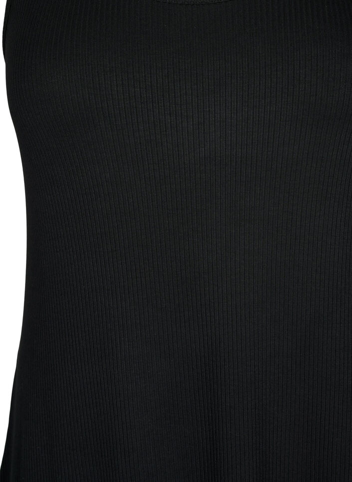 Sleeveless ribbed dress in viscose, Black, Packshot image number 2