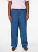 Wide jeans with an elastic waistband, Blue, Model image number 2