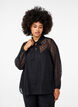 Chiffon blouse with a dotted texture, Black, Model image number 0