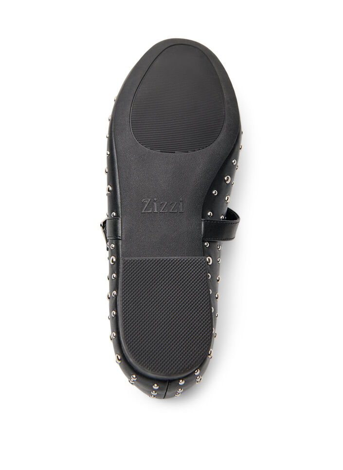 Ballerina with studs, Black, Packshot