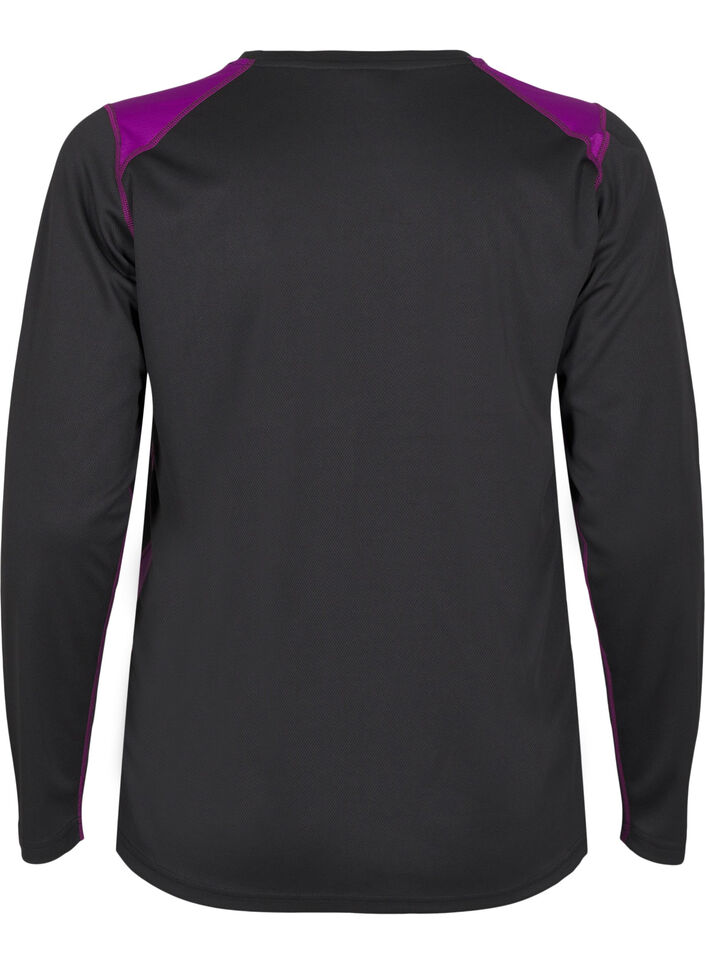 Two-tone thermal top with long sleeves, Black w. Charisma, Packshot image number 1