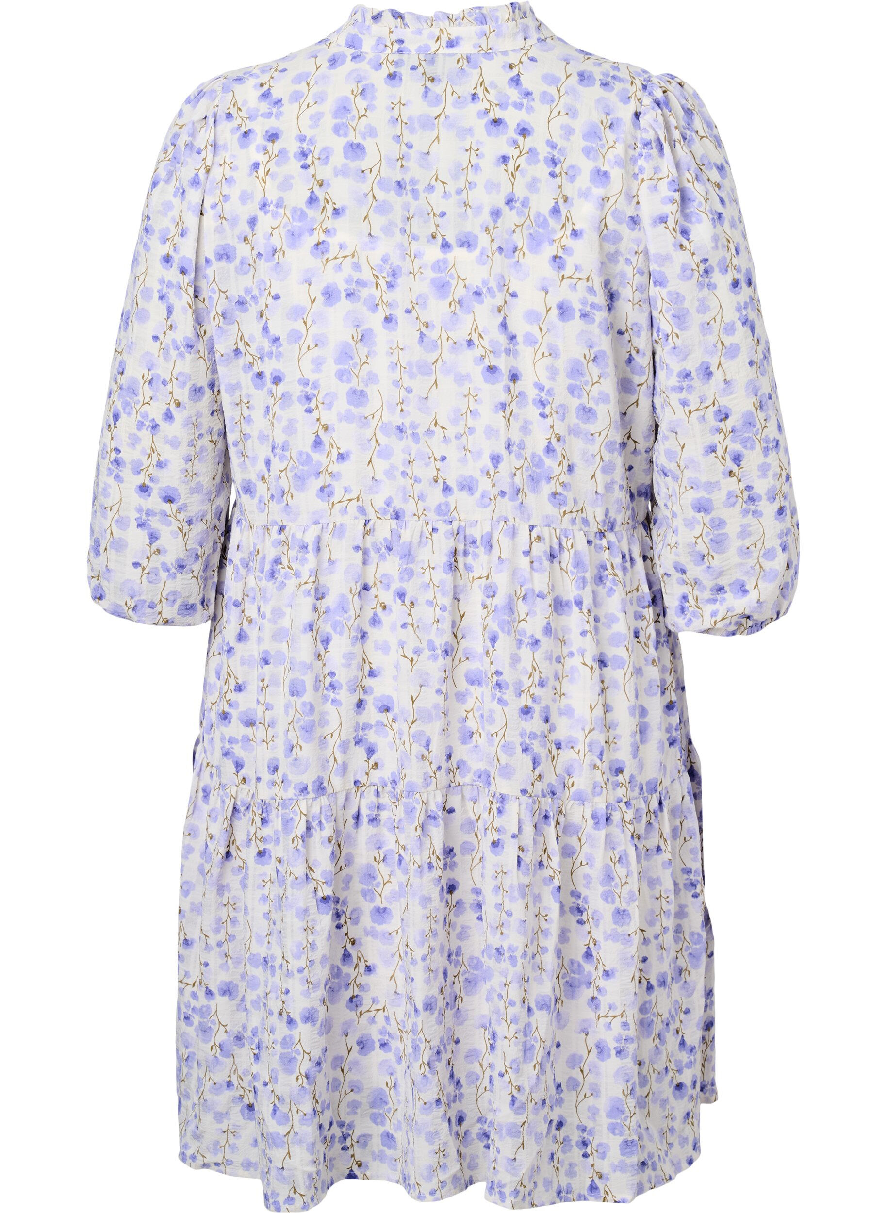 Zizzifashion Tunic with 3/4 sleeves and floral print, Sand Verbena AOP, Packshot image number 1