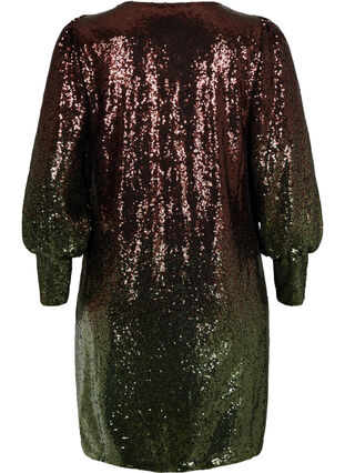 Sequin dress with balloon sleeves, Scarab Ch. Coffee, Packshot image number 1