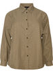Shirt with small check pattern and rhinestones, Brown, Packshot image number 0