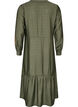 Viscose dress with embroidery and tiered ruffles, Green, Packshot image number 1