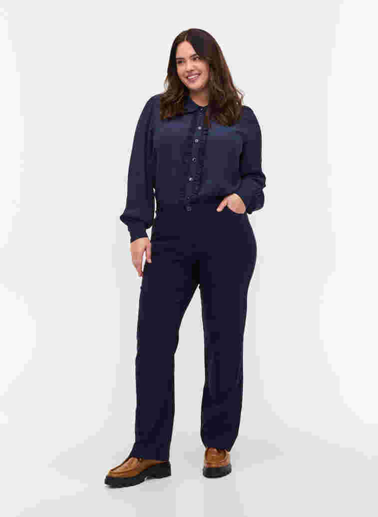 Classic pants in a viscose mix, Night Sky, Model image number 0