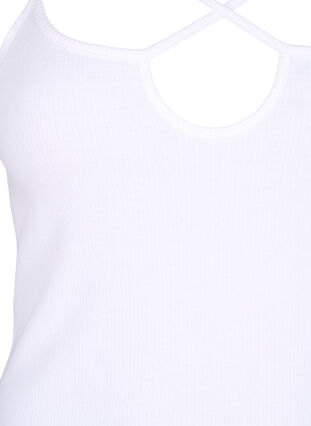Organic cotton rib top with cross detail, Bright White, Packshot image number 2