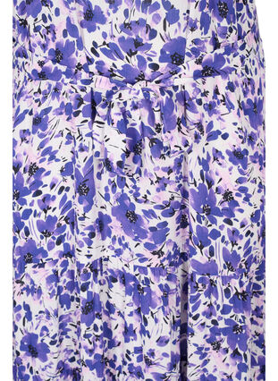 Short-sleeved viscose midi dress with floral print, Lavender Flower, Packshot image number 3