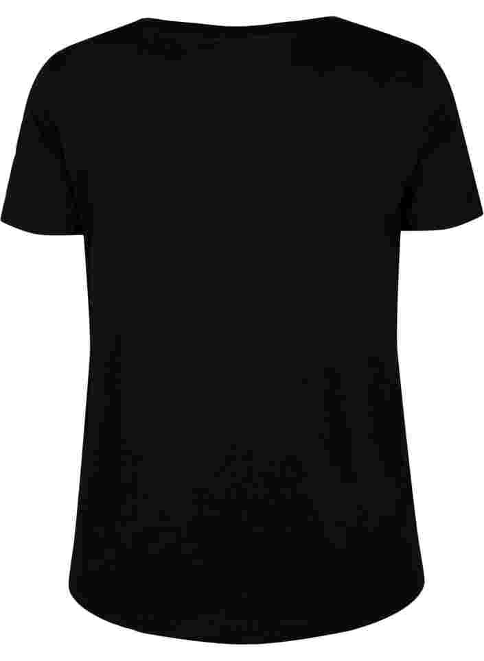 Sports t-shirt with print, Black w. Stripe Move, Packshot image number 1