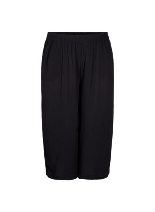 Loose culotte trousers in viscose, Black, Packshot image number 0