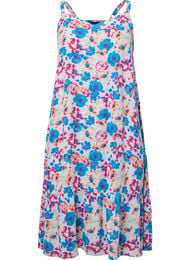 Viscose summer dress with straps, Multi Flower AOP, Packshot