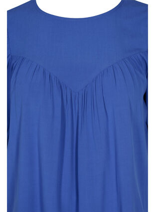 A-line blouse in viscose, Dazzling Blue, Packshot image number 2