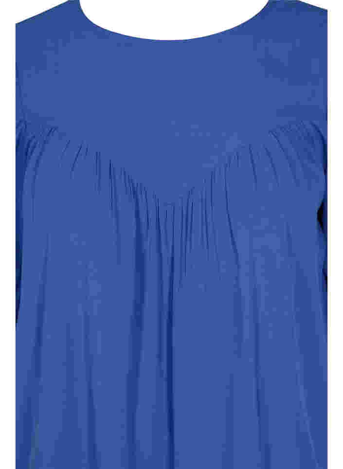 A-line blouse in viscose, Dazzling Blue, Packshot image number 2