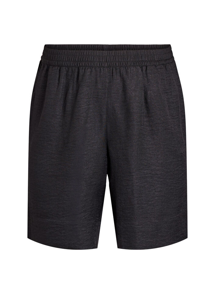 Shorts with pockets and high waist, Black, Packshot image number 0