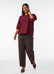 Blouse with texture and 3/4 sleeves, Red, Model image number 1
