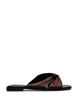 Flat sandals with crossed satin straps, Brown, Packshot image number 0