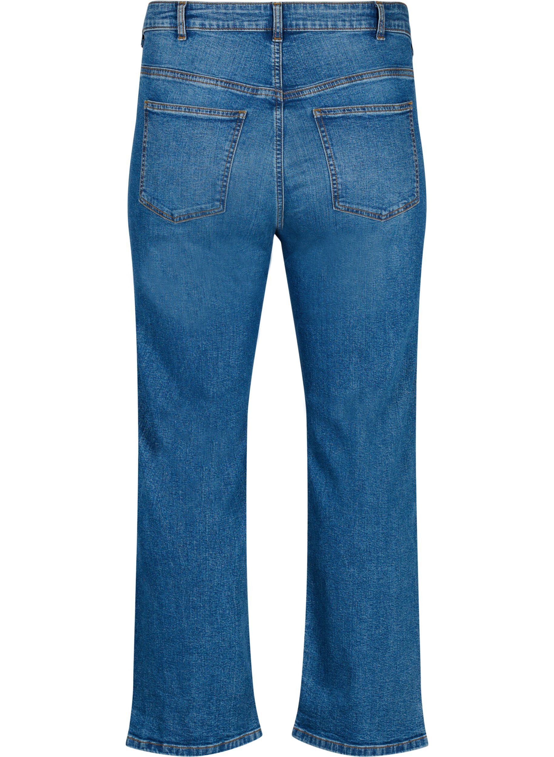Zizzifashion Gemma jeans with high waist and regular fit, Blue denim, Packshot image number 1