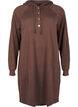 Long-sleeved sweat dress with hood, Chocolate M. Mél., Packshot image number 0