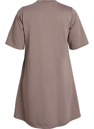 Knee-length jersey dress with pockets and A-line shape - Brown - Sz. 40-64 - Zizzifashion Knee-length jersey dress with pockets and A-line shape - Brown - Sz. 40-64 - Zizzifashion