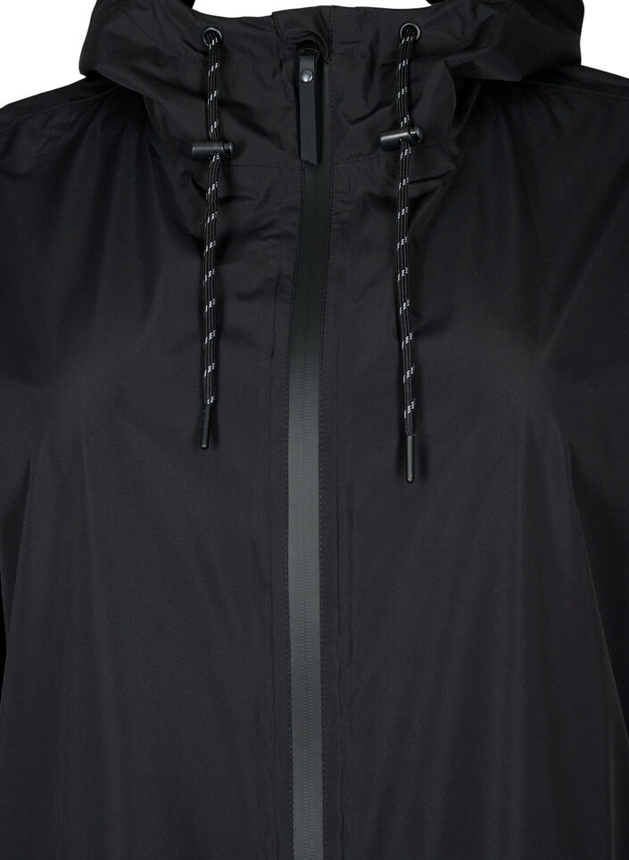 Rain jacket with pockets and a hood, Black, Packshot image number 2