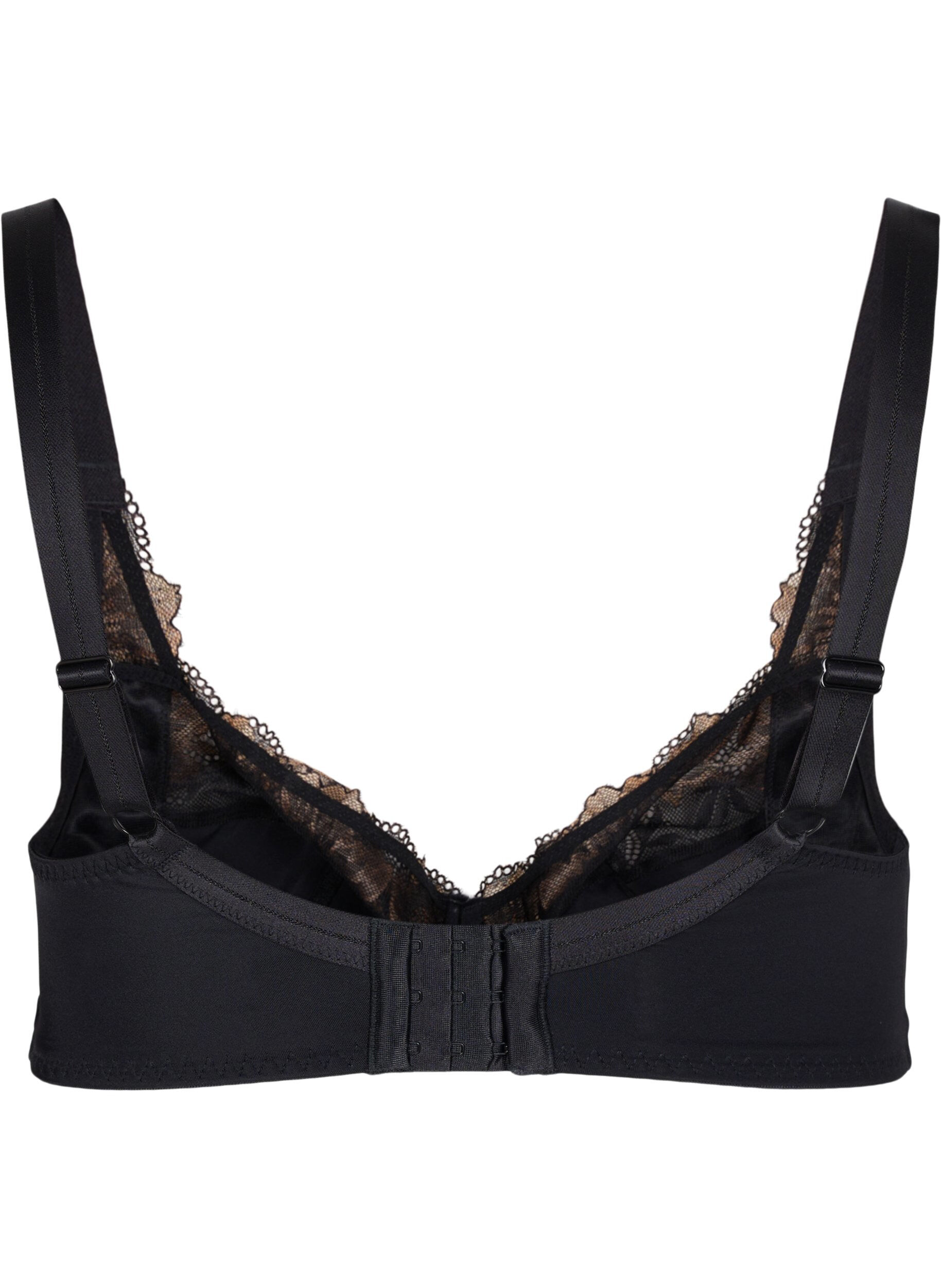 Zizzifashion Balconette underwire lace bra, Black, Packshot image number 1