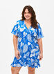 FLASH - Wrap dress with short sleeves, Skydiver White AOP, Model image number 0