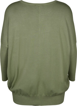 Knitted tunic in viscose blend, Oil Green, Packshot image number 1