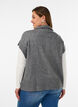 Knitted vest with high collar and zip, Grey, Model image number 2
