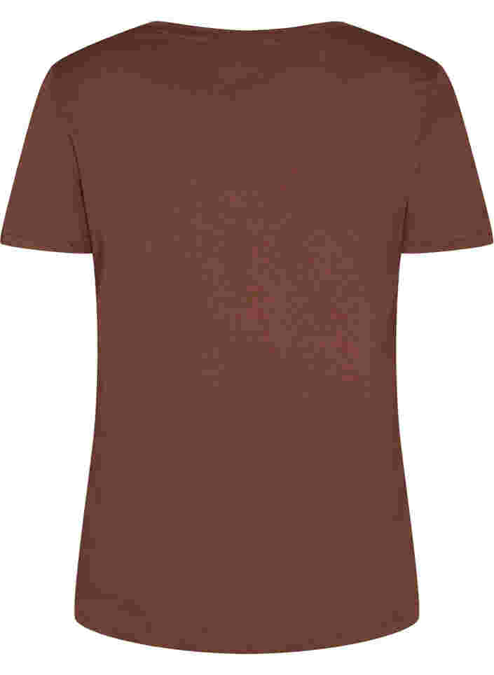 Short-sleeved cotton t-shirt, Chestnut Change, Packshot image number 1