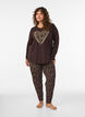 Cotton pyjamas pants with print, Brown, Model image number 1