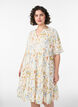 Knee-length A-line dress in linen and viscose, Vanilla, Model image number 0