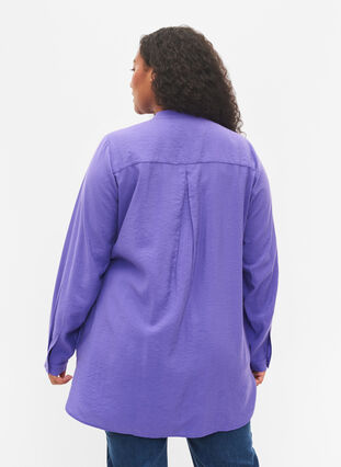 Long colour-block shirt, Purple Block, Model image number 1