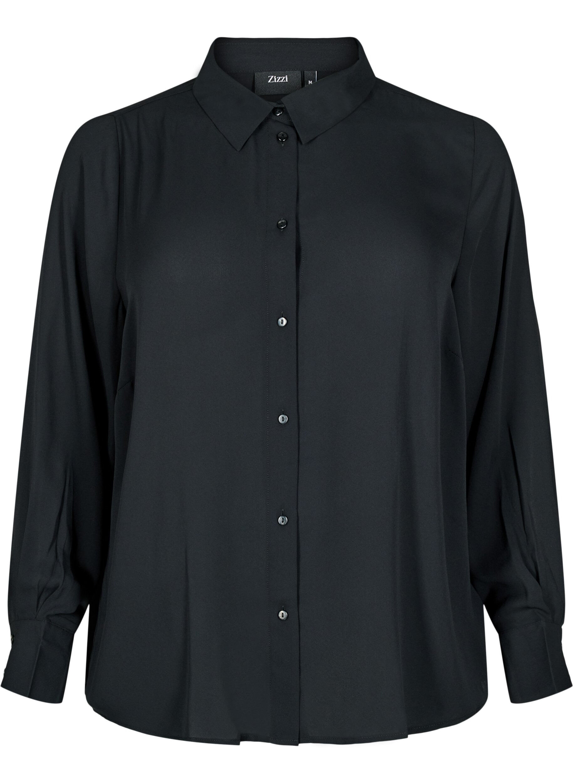 Zizzifashion Classic shirt with long sleeves, Black, Packshot image number 0