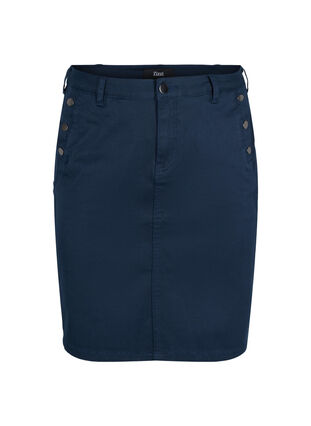 Close-fitting skirt with button details, Navy, Packshot image number 0