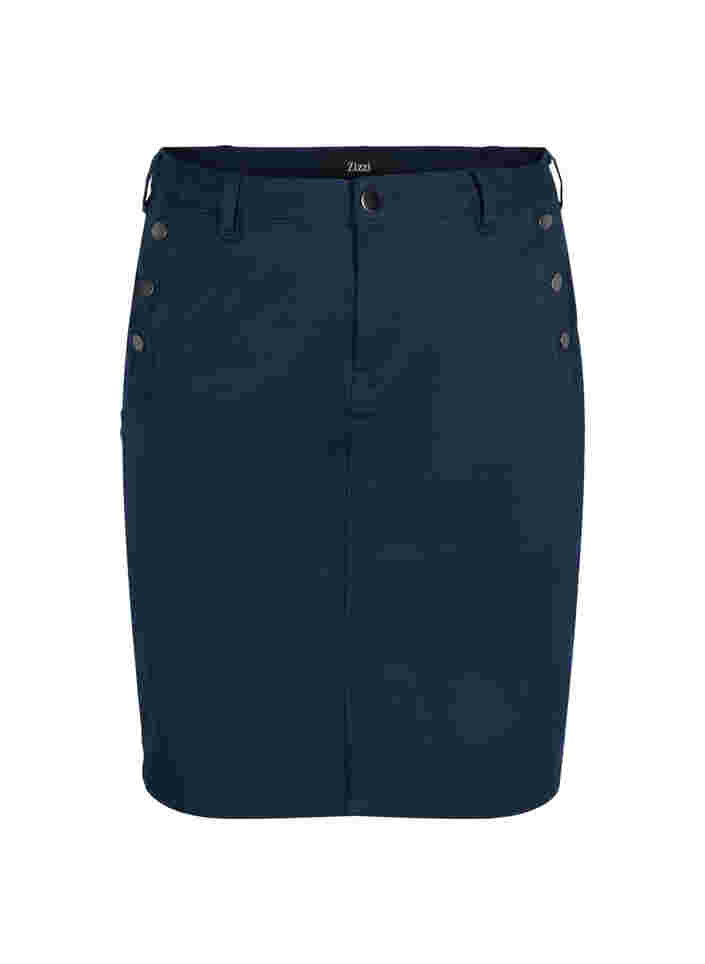 Close-fitting skirt with button details, Navy, Packshot image number 0
