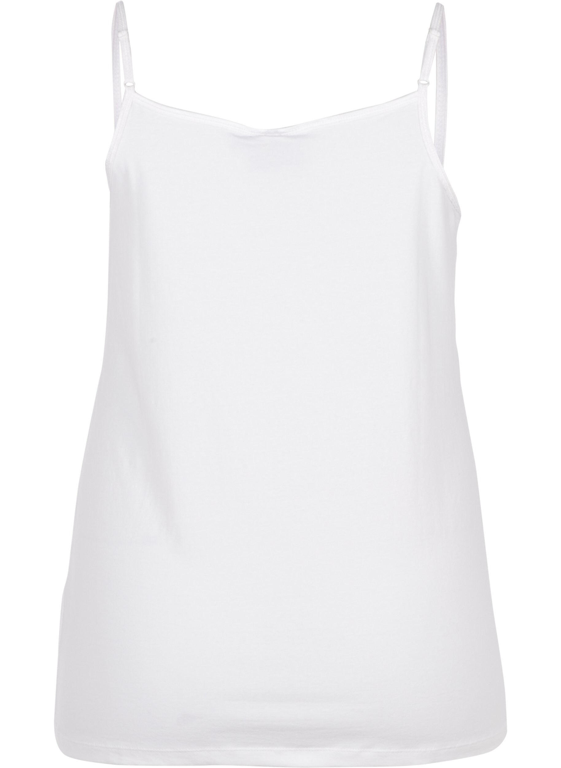 Zizzifashion Basic strappy top, Bright White, Packshot image number 1