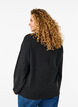 Knitted blouse with a round neck and center seam, Dark Grey Melange, Model image number 1