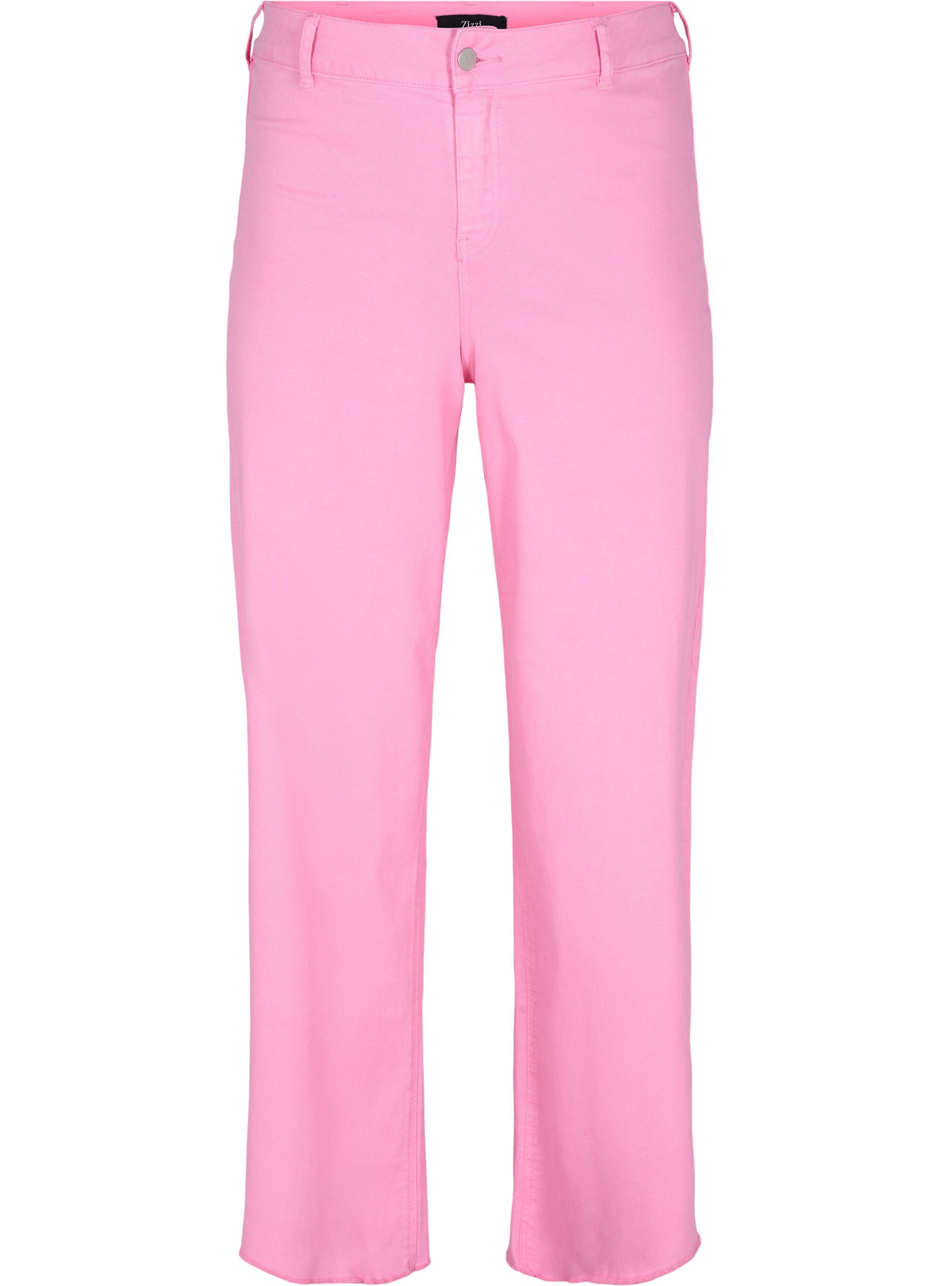Zizzifashion 	 Flared jeans with high waist, Pink, Packshot image number 0